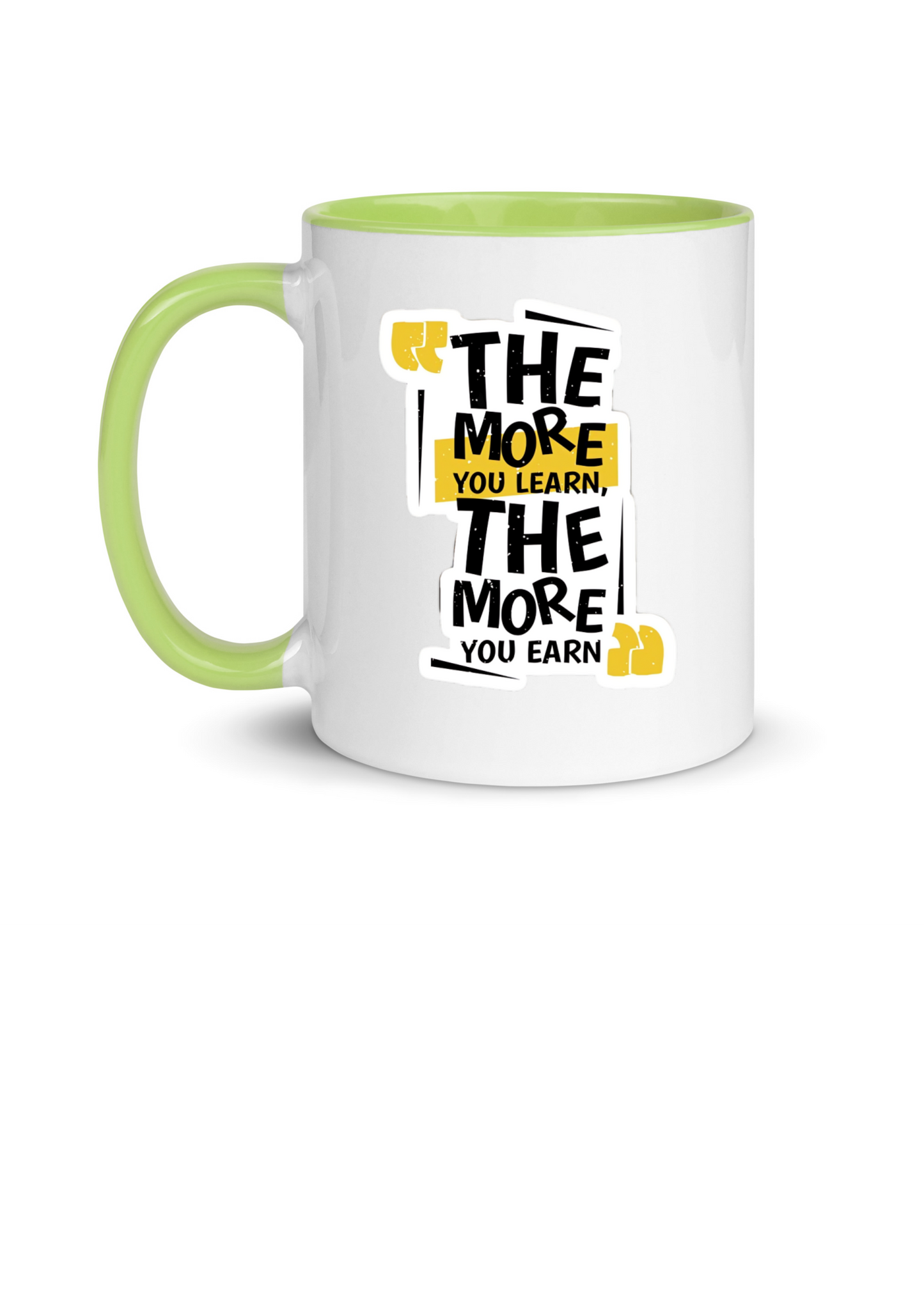 Fuel Your Ambition with Our Motivational Mug! ☕ "The More You Learn, The More You Earn" - 11oz Premium Mug with Gift Box 🎁 | Double-Sided Print | Available in All Colors! 🌈