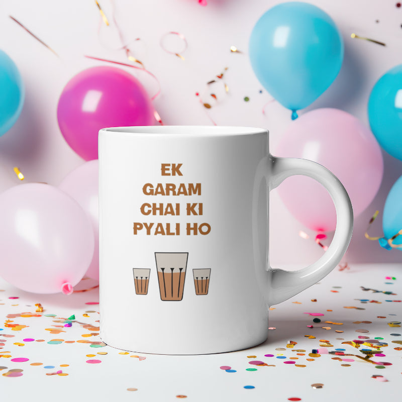 Ek Garam Chai Ki Pyali Ho! ☕ Premium Mug for Chai Lovers | 11oz, Double-Sided Print, All Colors, Gift Box 🎁