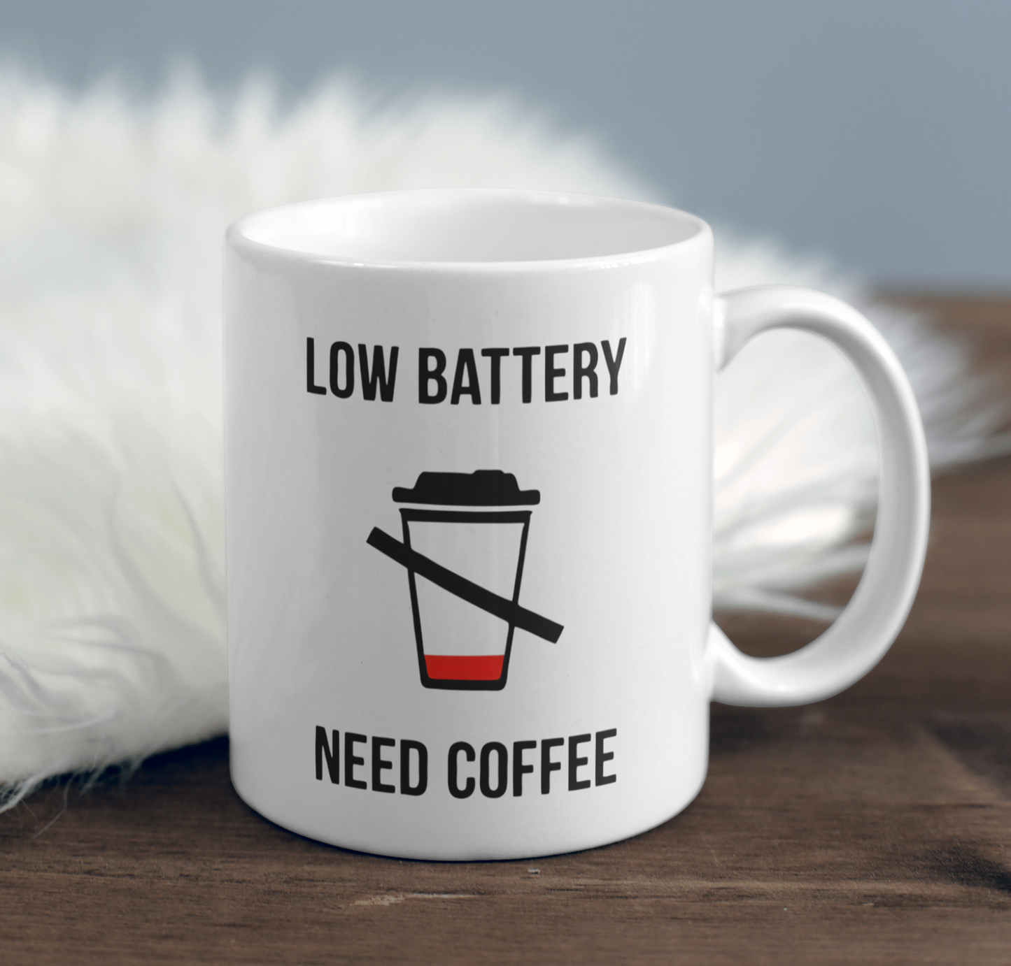 Low Battery - Need Coffee Mug ☕ | Funny Coffee Lover Gift | Chai-Fi Mugs 🔋