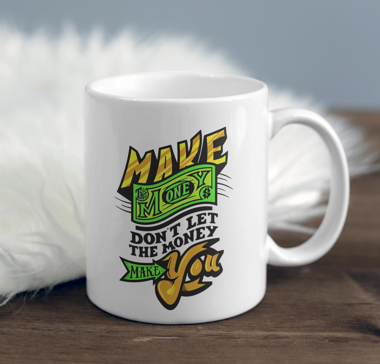 Motivational Money Mug ☕ | "Make Money" Quote | White Ceramic Mug